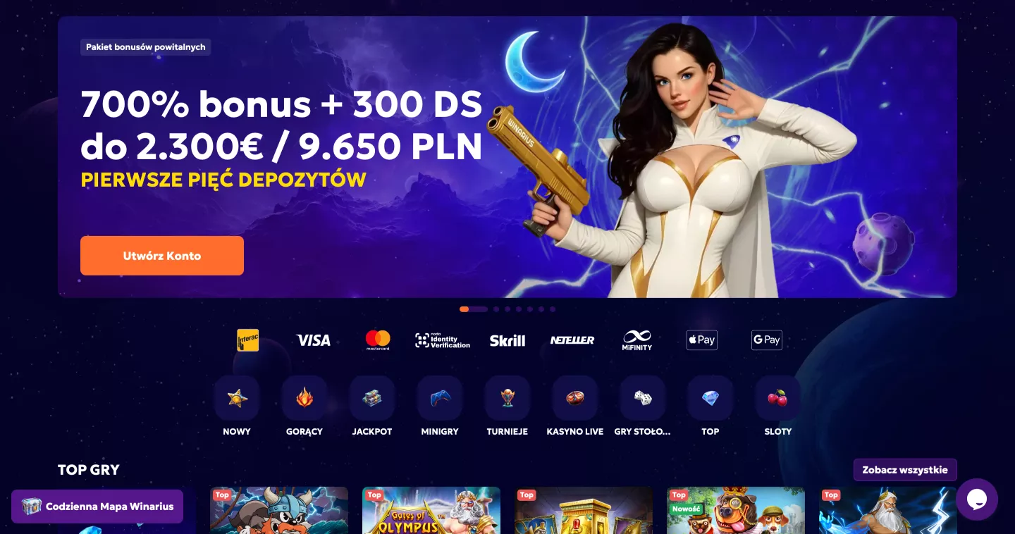 Krupier prowadzący grę na żywo w WINARIUS Live Casino